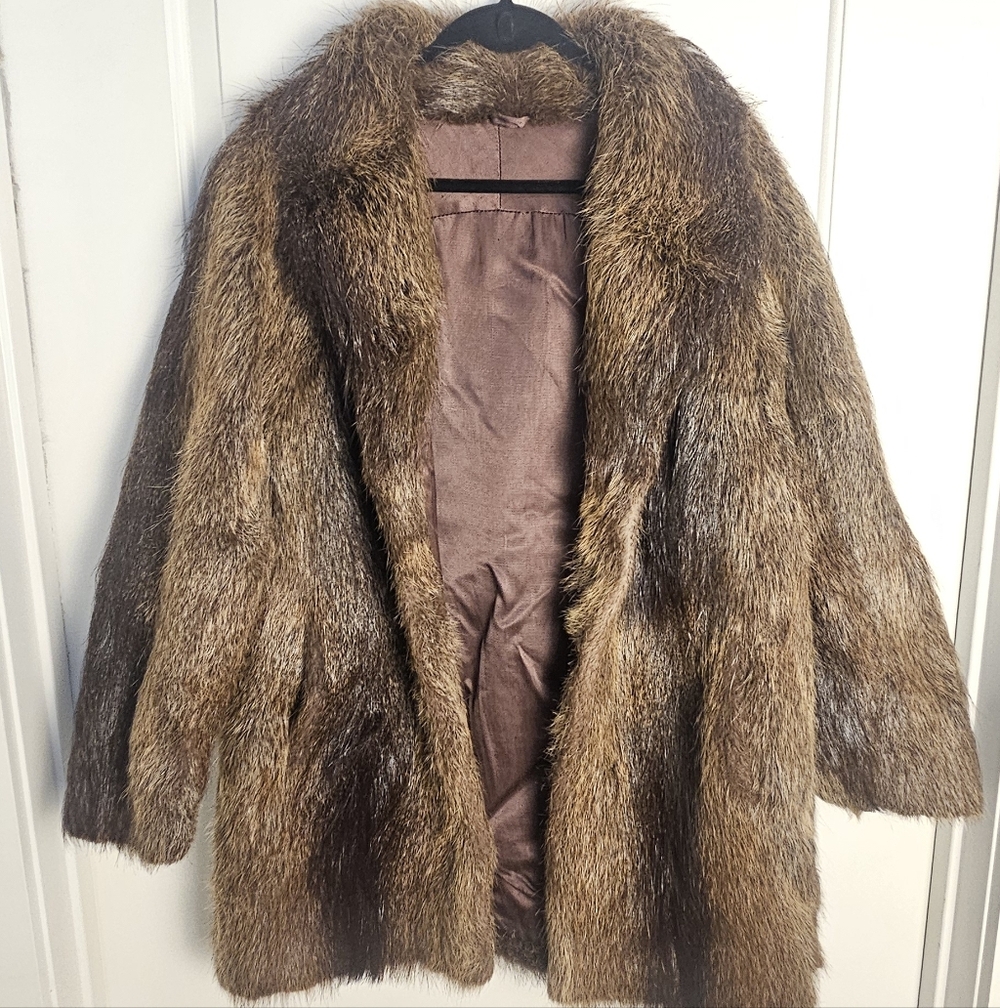 Vintage Fur Jacket Brown Fur Coat - Picture 12 of 16